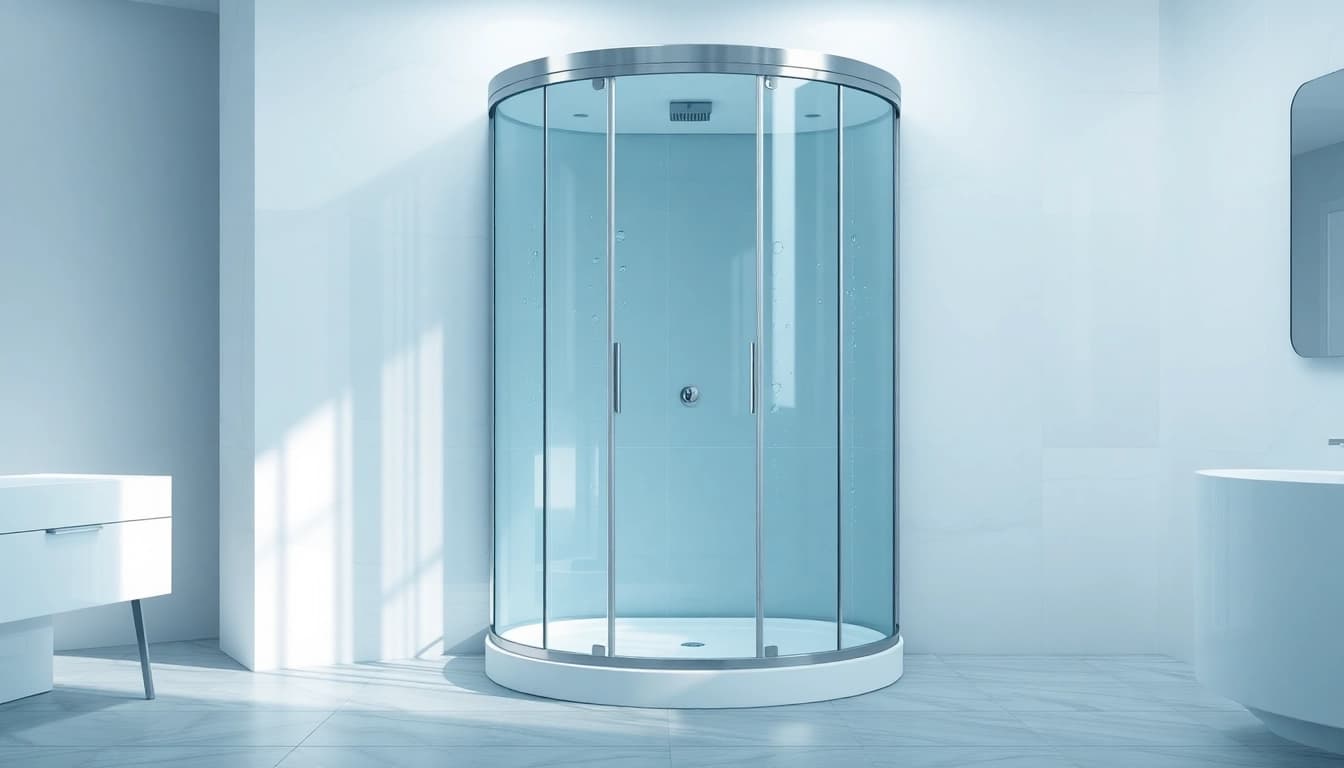 Stylish duschkabine 90x90 komplett in modernem Badezimmer mit eleganten Details.