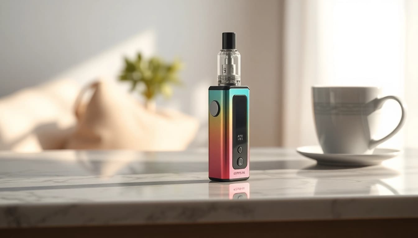 Explore the sleek design and vibrant colors of an air bar vape device elegantly displayed.