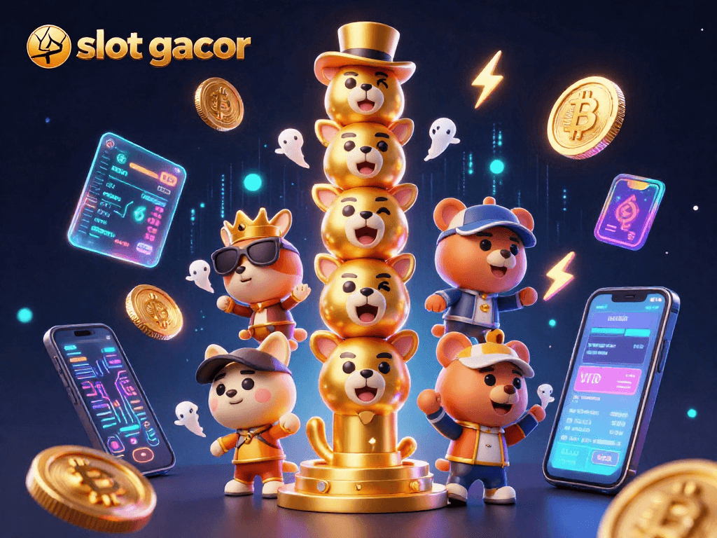 Experience slot gacor excitement with vibrant 3D elements showcasing animated casino icons.