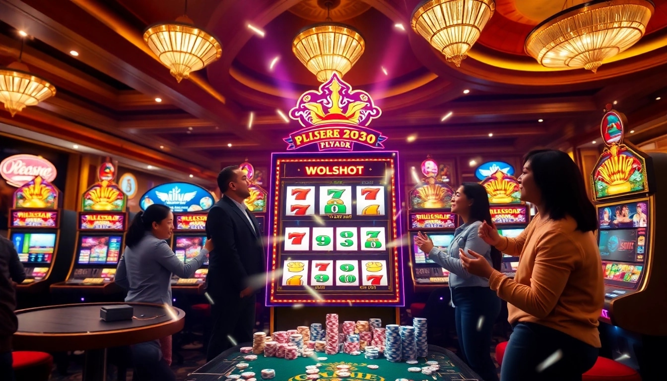 Momen seru memenangkan mesin slot deposit pulsa tanpa potongan di kasino yang ramai.