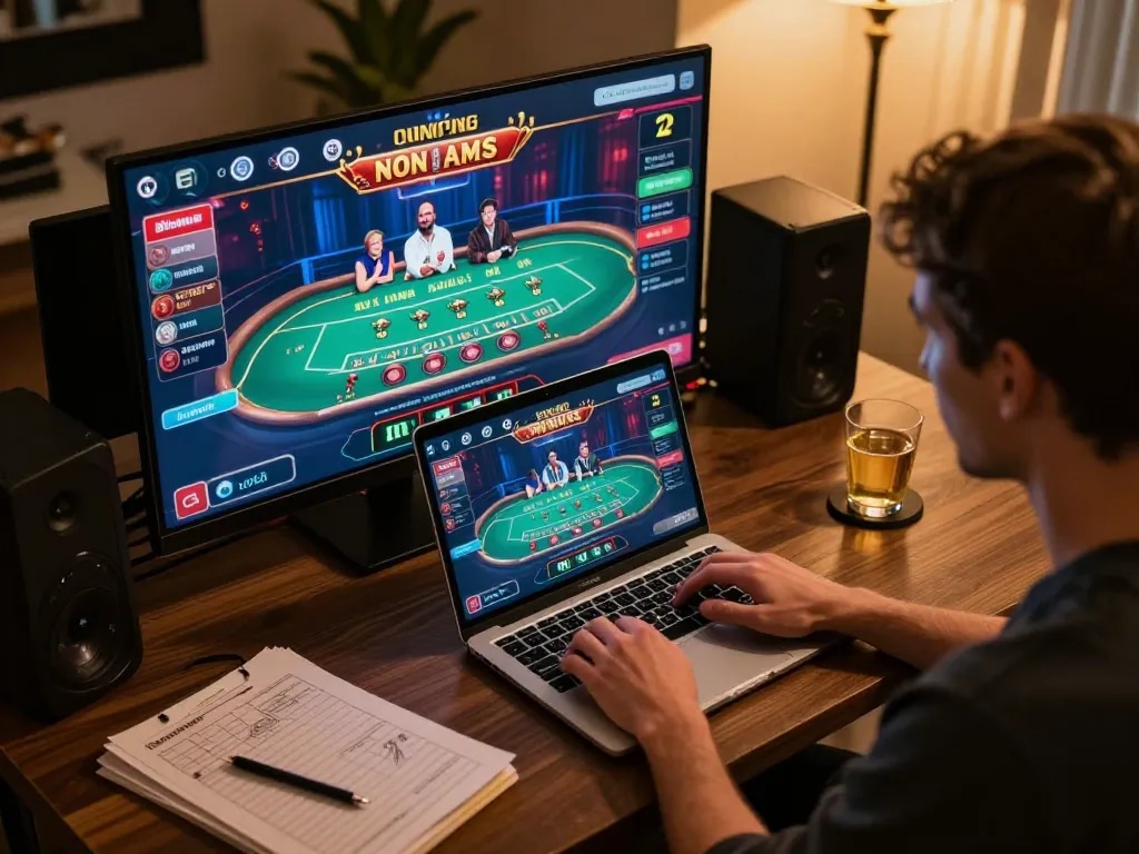 Engaging in casino non aams online gaming at home with vibrant live dealer interaction