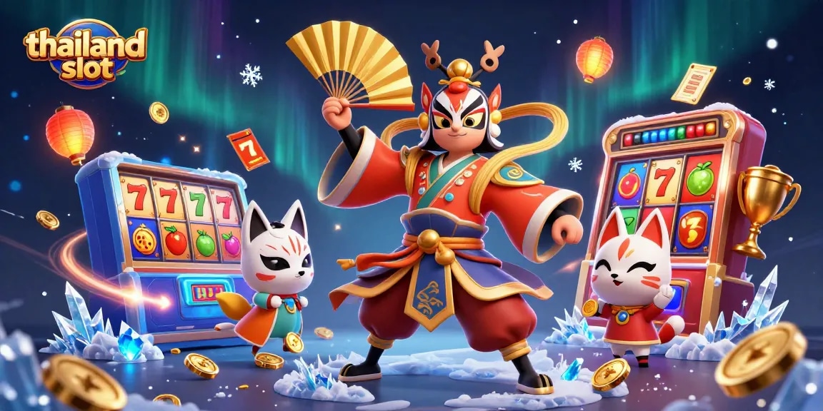 Experience the thrill of thailand slot with vibrant elements and dynamic characters in a casino scene.