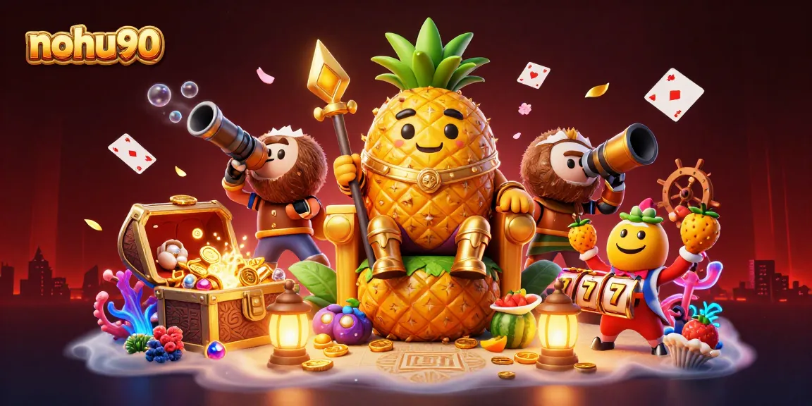 Experience exciting wins at nohu90 with a vibrant casino-themed illustration showcasing dynamic gaming elements.