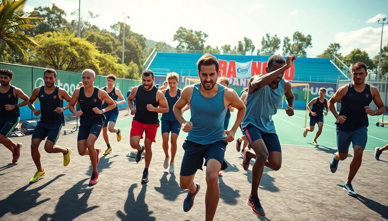 Athleten zeigen ihre Stärke in der Welt des phantom athletics beim intensiven Training.