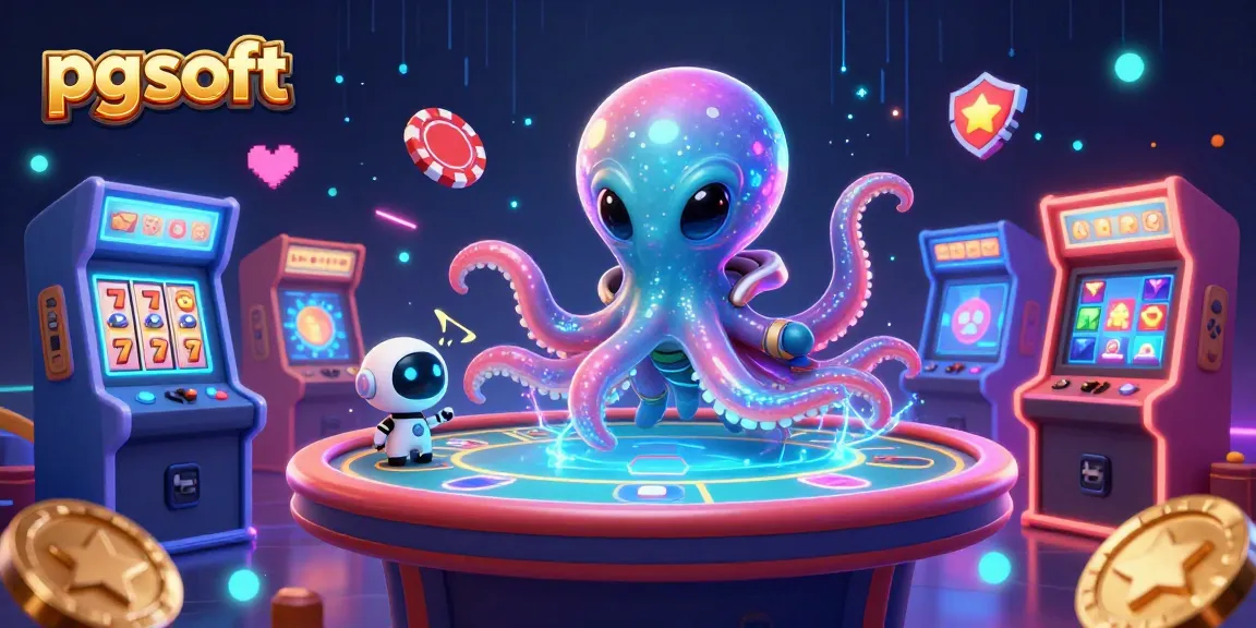 Engage in thrilling gameplay with pg soft's innovative slots illustrated by an adventurous octopus.