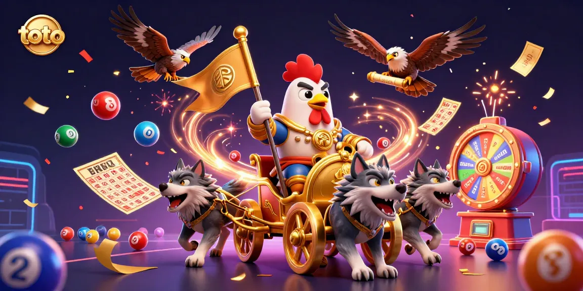 Engage in thrilling toto games with a vibrant scene of fortune and prizes in a casino setting.