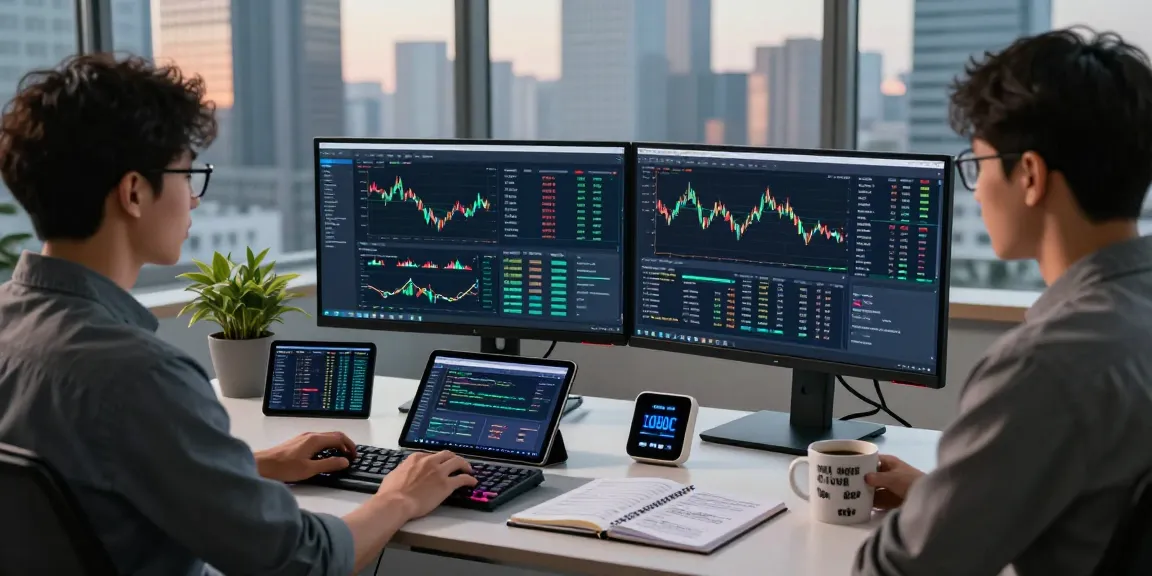 Dynamic workspace showcasing a developer using the German algo trading stock API with real-time market data.