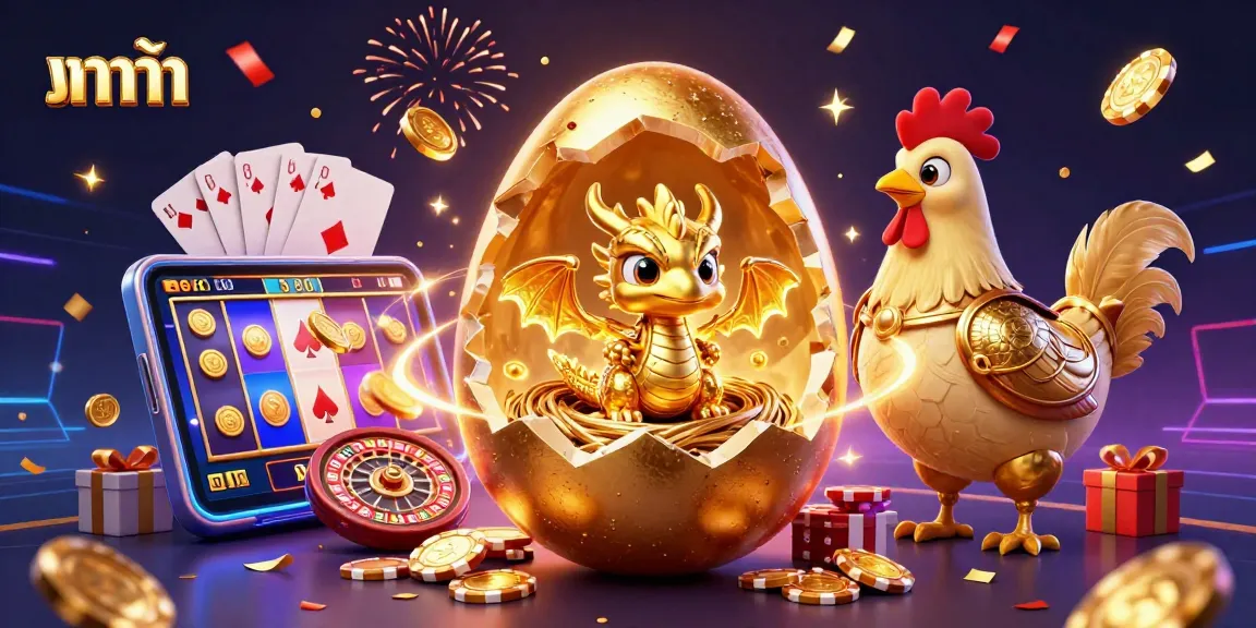 Experience exciting บาคาร่า gameplay with a stunning golden dragon and festive casino elements.