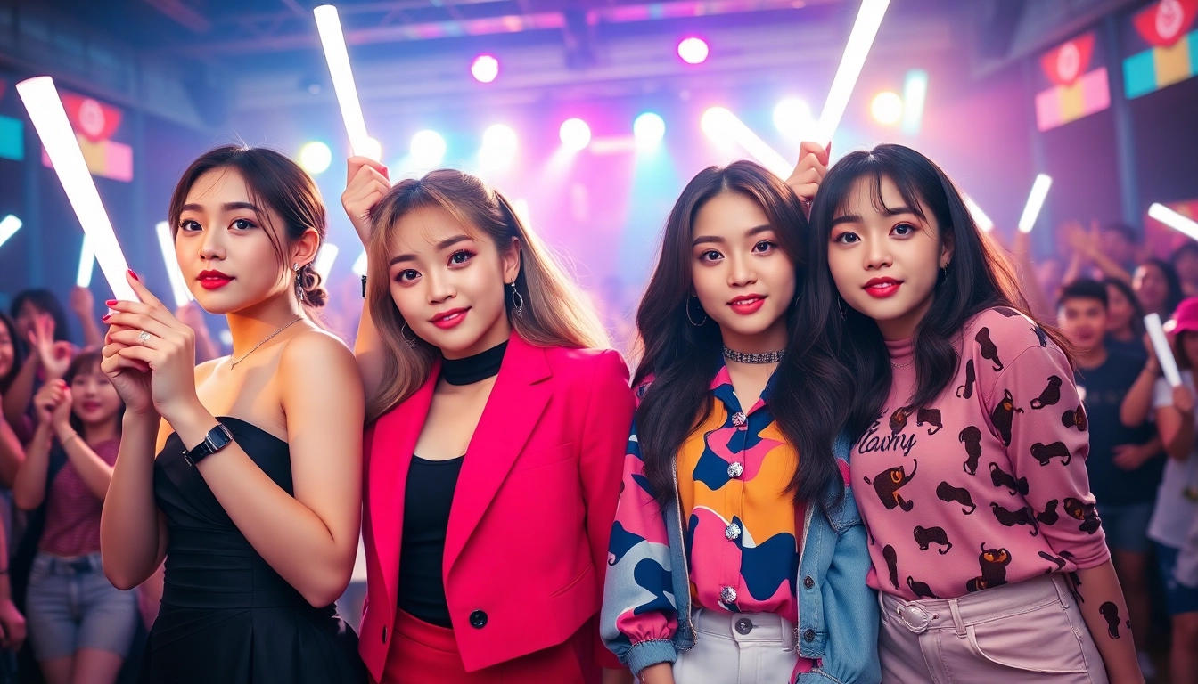 Highlighting blackpink members Jisoo, Jennie, Rosé, and Lisa in an energetic K-pop concert setting.
