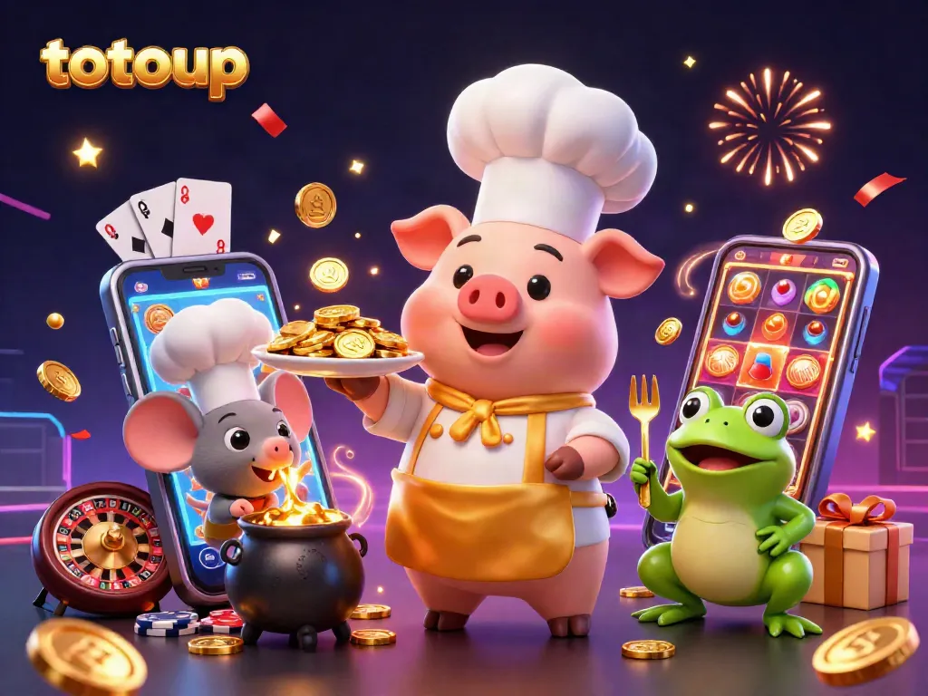 Totoup: Experience thrilling casino action with vibrant characters and immersive gaming elements.