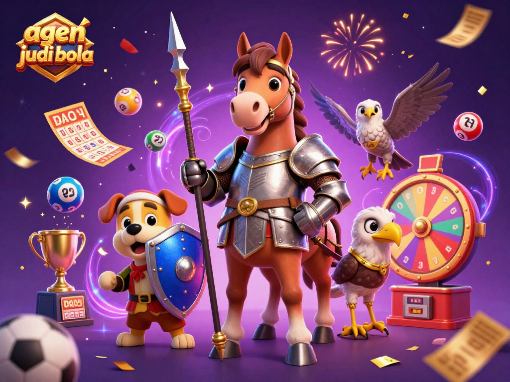 Bet on agen judi bola with thrilling betting elements and energetic characters in vibrant 3D illustration.
