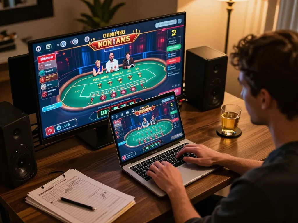 Engaging in casino non aams online gaming at home with vibrant live dealer interaction