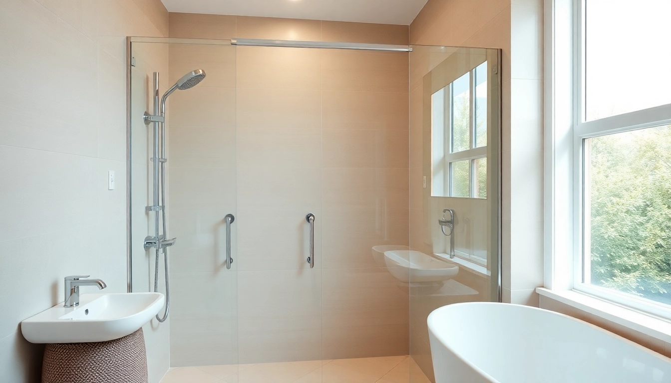 Explore a stylish modern shower uk with sleek fixtures and natural light.