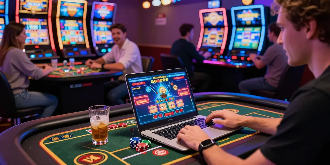 Excited player enjoying games at a credit card casino, brcs.co.uk showcasing vibrant atmosphere and entertainment options.