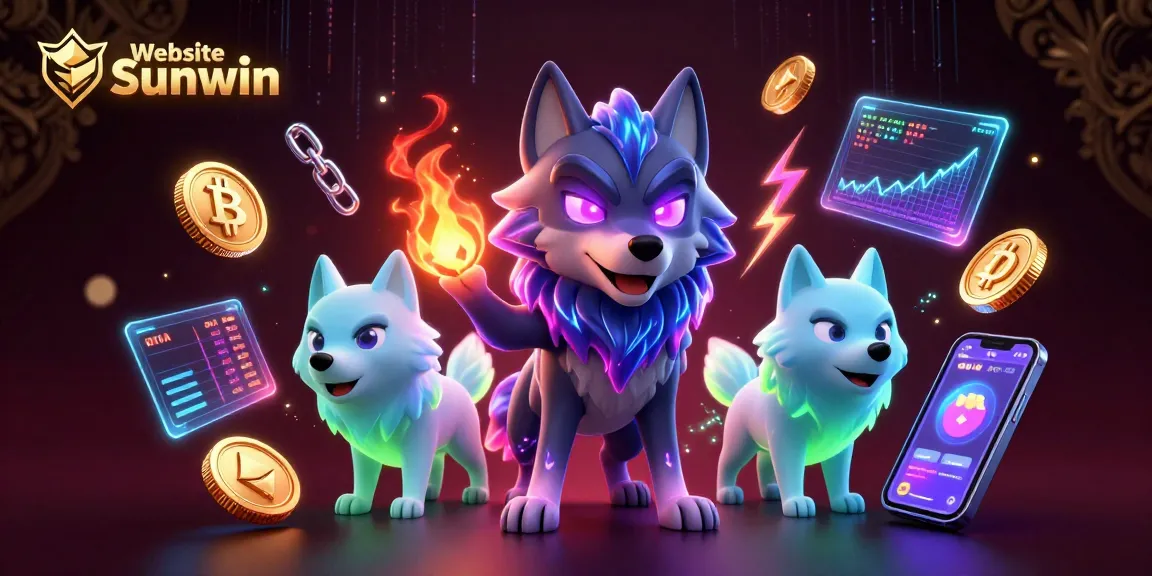 Experience thrilling gaming action at Website Sunwin with captivating ghostly wolves and crypto elements.
