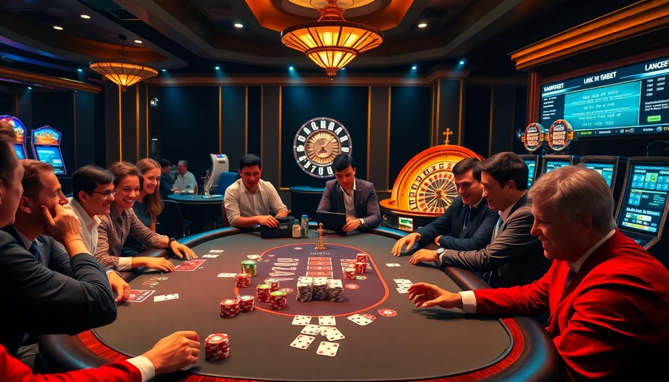 Experience the thrill of gaming at the link 188bet poker table surrounded by vibrant chips and cards.