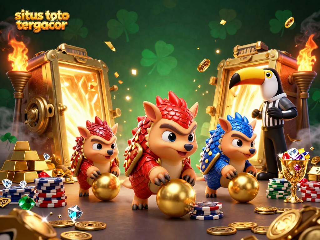 Experience excitement at situs toto slot tergacor with vibrant pangolins and dazzling treasure in action.