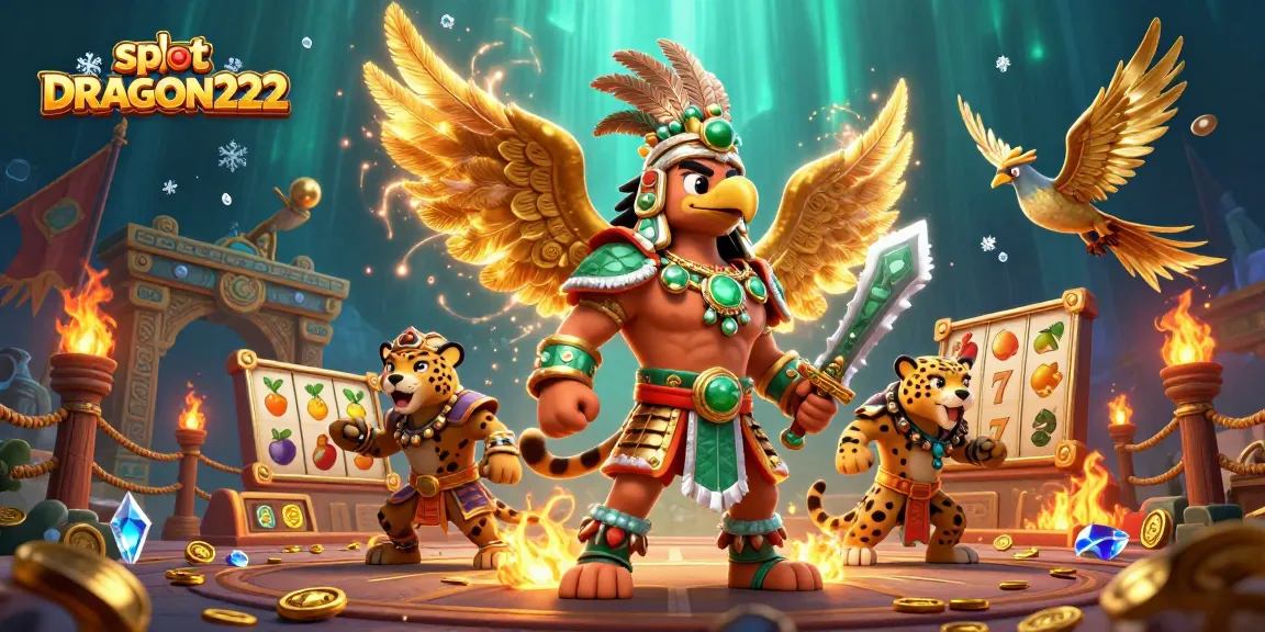 Play exciting slot DRAGON222 with vibrant characters and dynamic casino elements in a thrilling 3D scene.