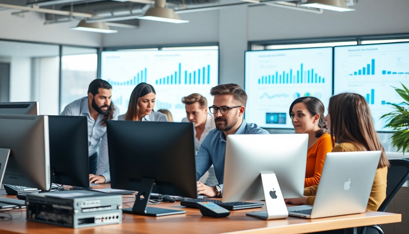 Team handling managed IT services Lakeland in a bright, professional office environment.