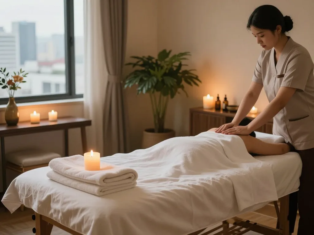 Experience 인천 출장마사지 in a relaxing hotel room with a professional setting for ultimate relaxation.