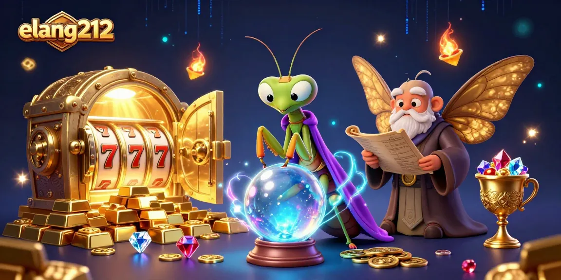 Engage with elang212 in a vibrant casino scene featuring fortune teller elements and thrilling slot action.