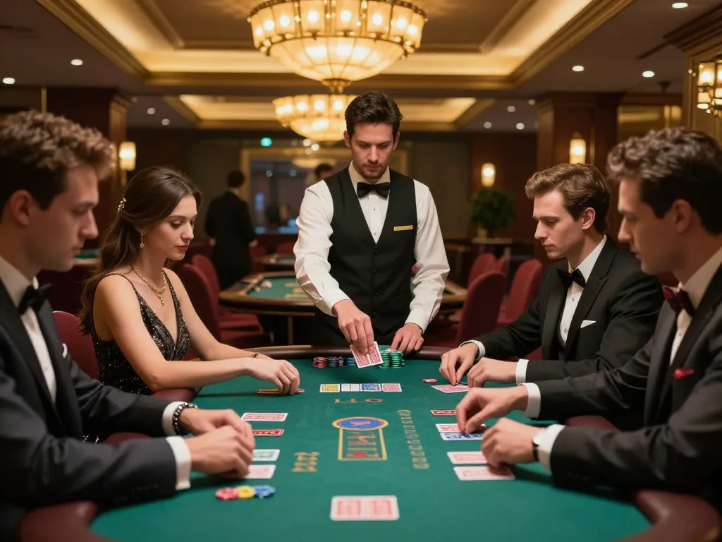 Engaging blackjack gameplay at PUB88 casino with players making decisions around a green felt table.