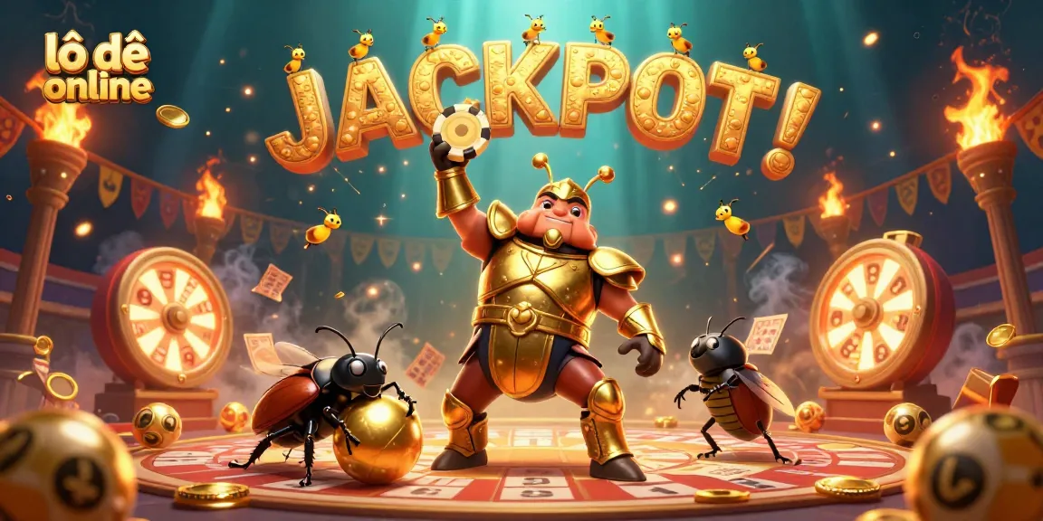 Experience thrilling moments of lô đề online with a dynamic scene featuring winning characters and vibrant lottery elements.