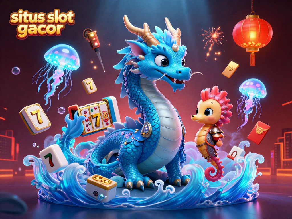 Experience the thrill of situs slot gacor with winning dragons and vibrant slot reels in a dynamic underwater world.