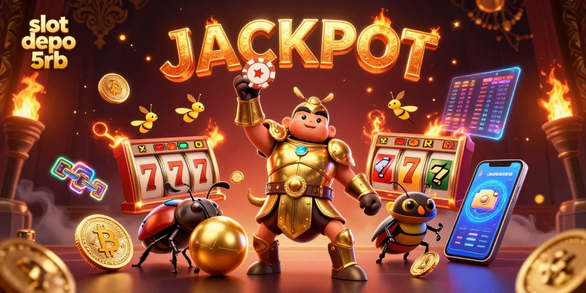 Experience excitement with slot depo 5rb in this dynamic illustration featuring jackpot elements.