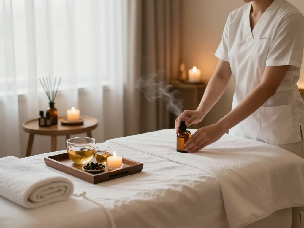 Experience relaxation at https://www.makangs.com/ in a serene massage room with calming essentials and tranquil ambiance.