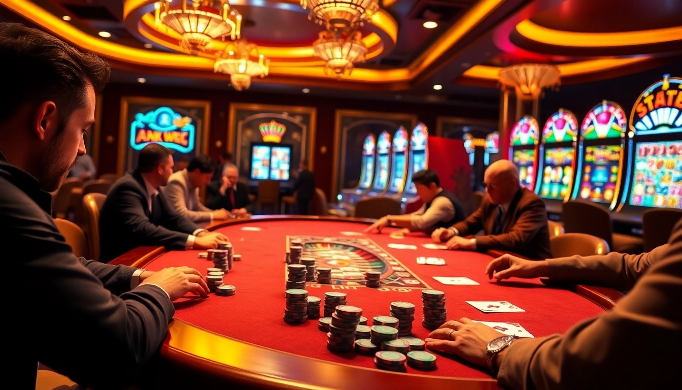 Engaged gamblers at a poker table in a luxurious casino, reflecting the hidden wiki tor.