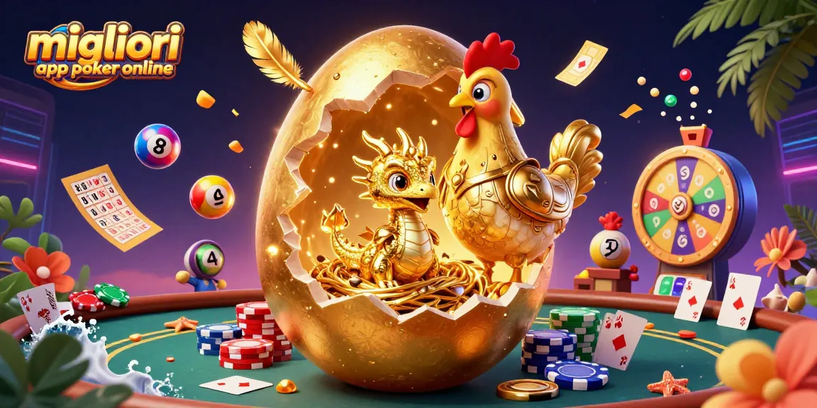 Migliori app poker online: immagini accattivanti di un drago d'oro e tavoli da poker con ricchi elementi di gioco.