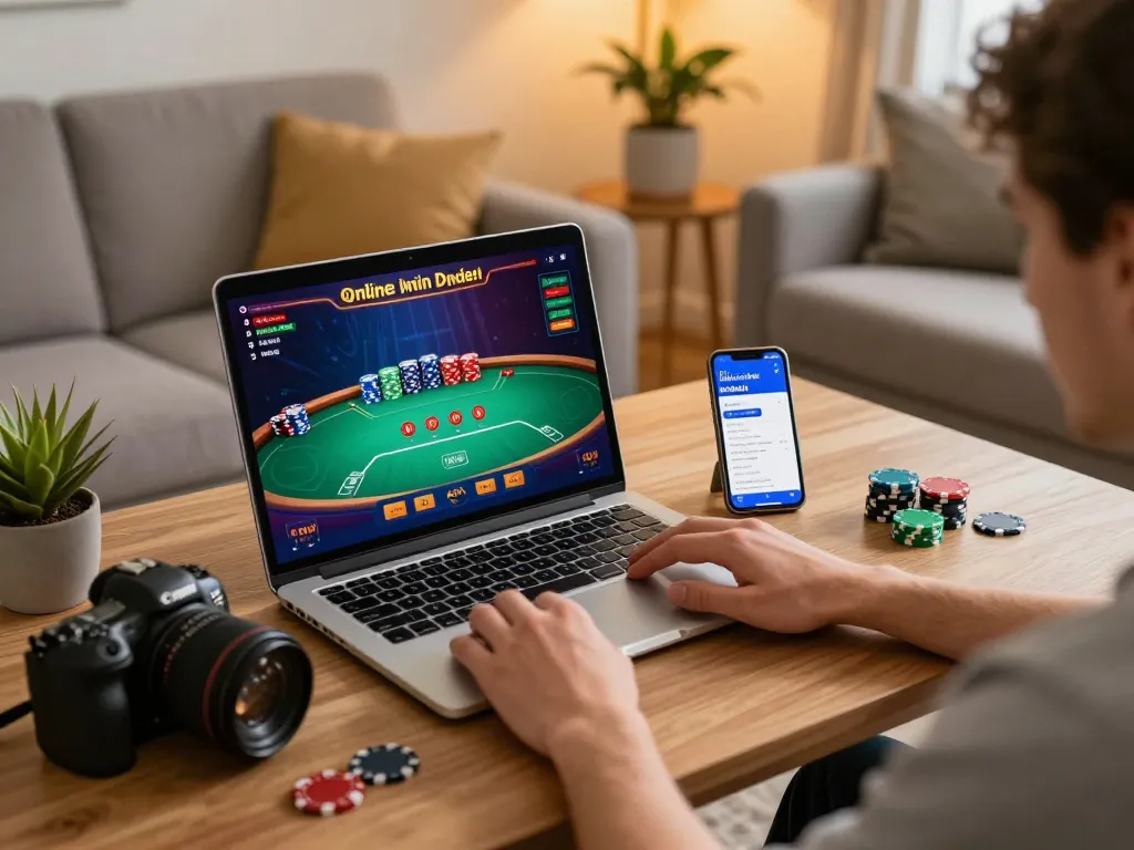 Engage with various games on https://llwin.deal/ through a cozy home casino setup filled with poker excitement.