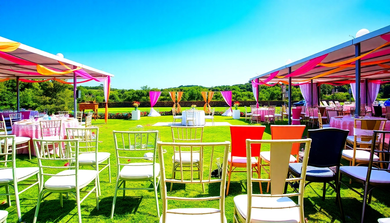 Discover stylish chair rentals arranged for an outdoor event, showcasing design and comfort.