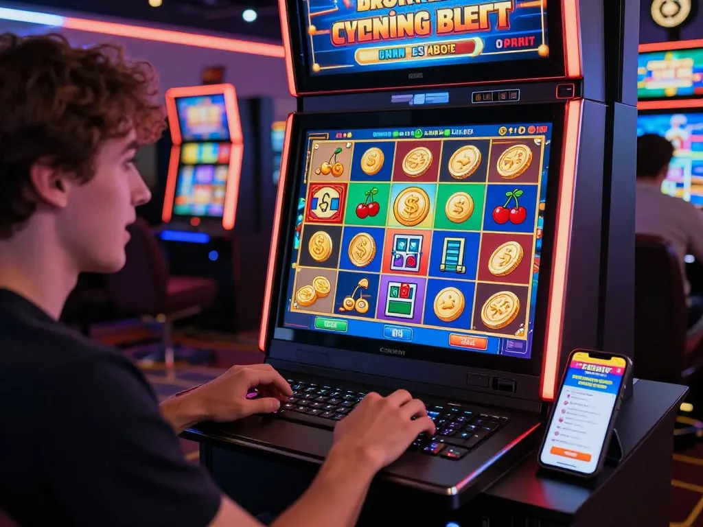 Engaging scene of online gaming with link gacor slot machine excitement and vibrant visuals.