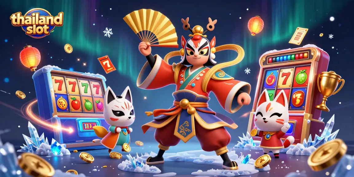 Experience the thrill of thailand slot with vibrant elements and dynamic characters in a casino scene.