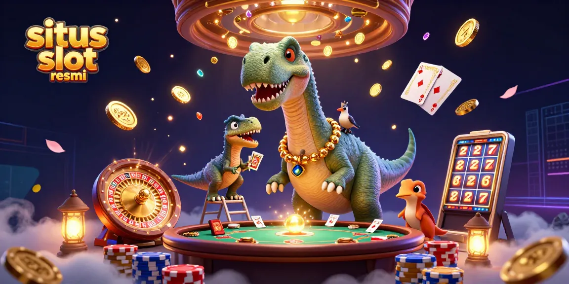 Engage with situs slot resmi while enjoying vibrant casino excitement in a dazzling 3D illustration.