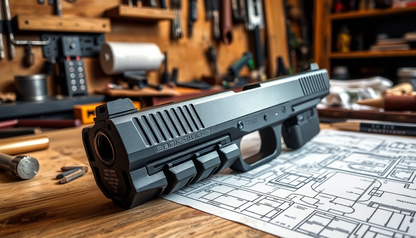 Buy Glock 17 MOS slide showcasing precision craftsmanship and intricate features.