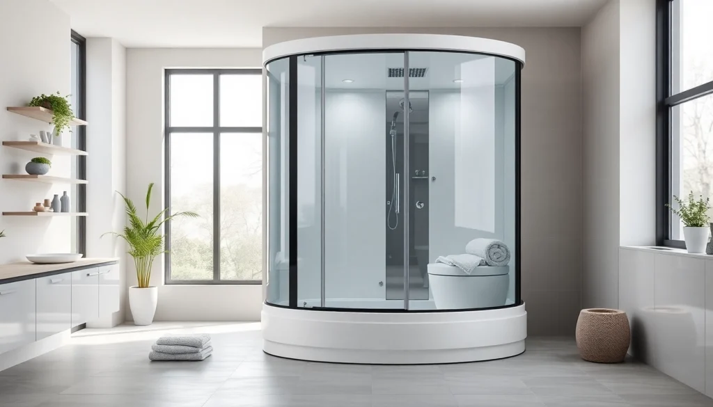 Die sonni Duschkabine präsentiert sich elegant in einem modernen Badezimmer.