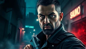 Illustration of A Deadly Chance featuring a tense ex-SWAT officer in a shadowy urban setting.