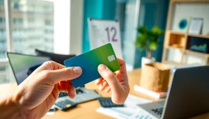 카드 한도 현금화 방법을 소개하는 손과 신용카드가 포함된 이미지