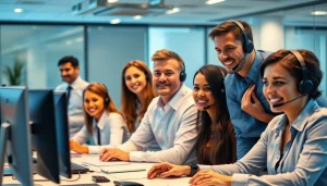 24/7 IT Support Tampa with a diverse IT team assisting clients in a modern office.