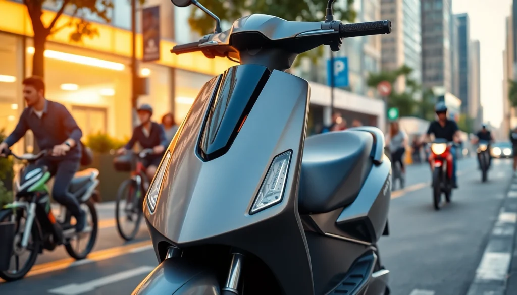 E roller leasing im urbanen Raum mit modernem Design und technologischen Highlights.