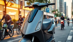 E roller leasing im urbanen Raum mit modernem Design und technologischen Highlights.