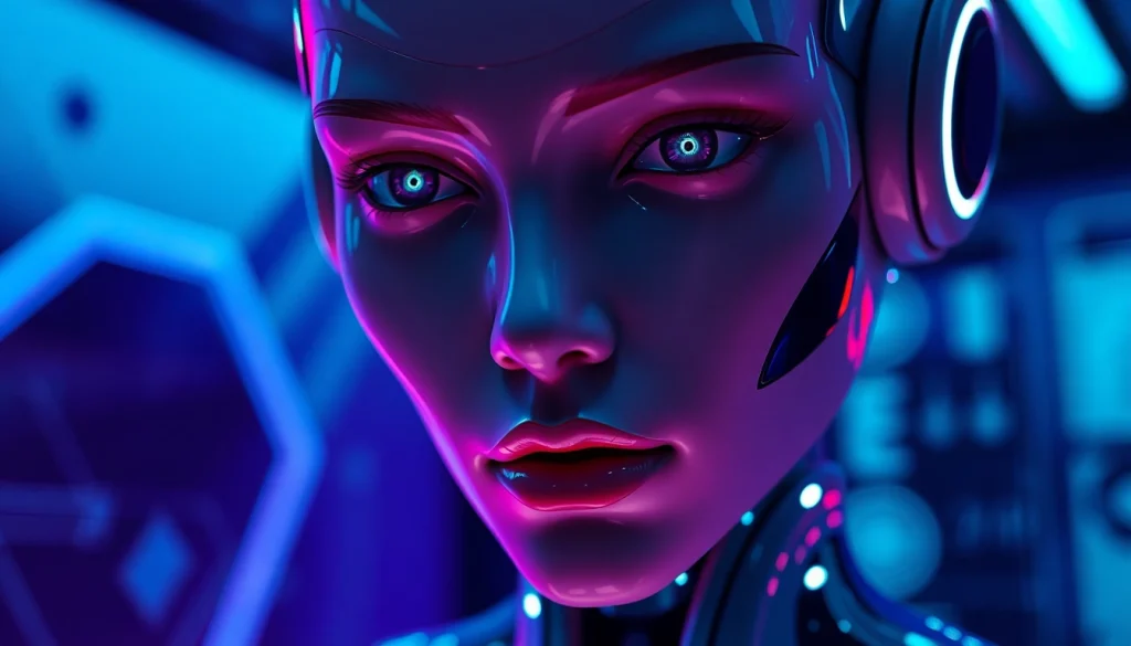 A lifelike AI sex robot in a modern room, showcasing futuristic technology and intimacy.