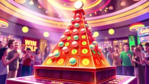 Menangkan jackpot saat bermain plink slot dengan bola yang meluncur ke bawah.