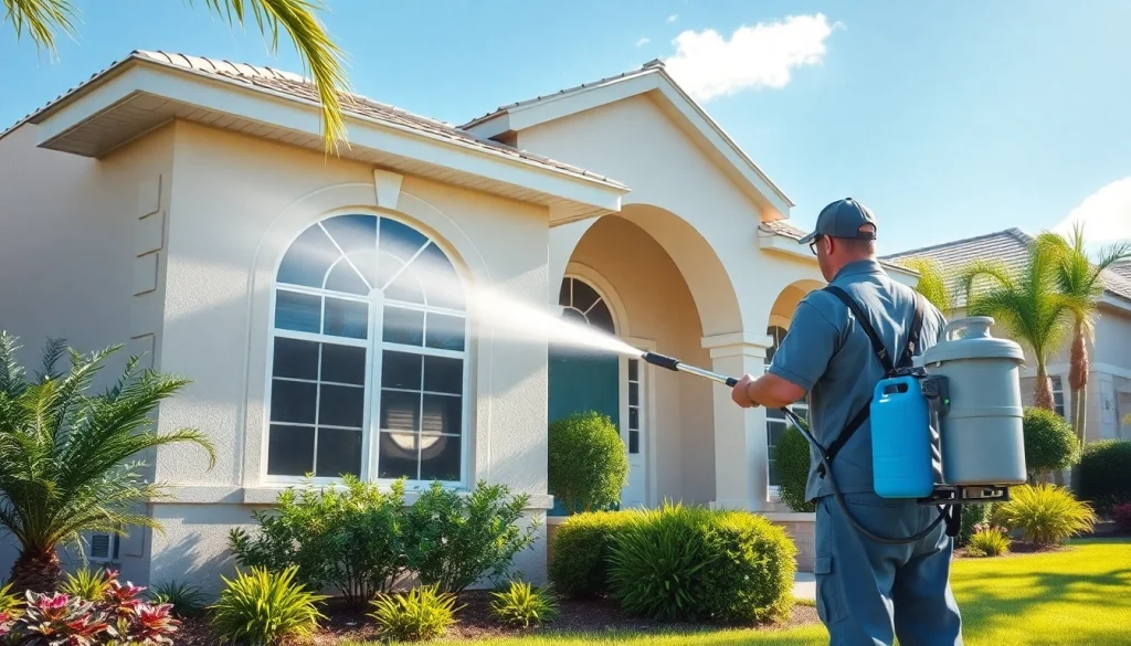 Soft wash cleaning service revitalizing a residential property in Kissimmee, FL with eco-friendly solutions.