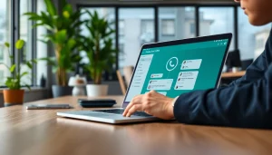 Engage with WhatsApp Smart CRM on a modern desktop, emphasizing user interaction and innovative design.