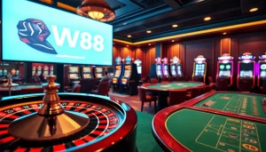 Tham gia cược trực tuyến qua liên kết truy cập W88, có bàn casino sống động và máy đánh bạc.
