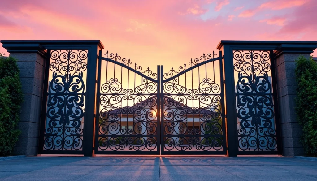 Showcasing custom steel gates with elegant designs enhancing security and style.